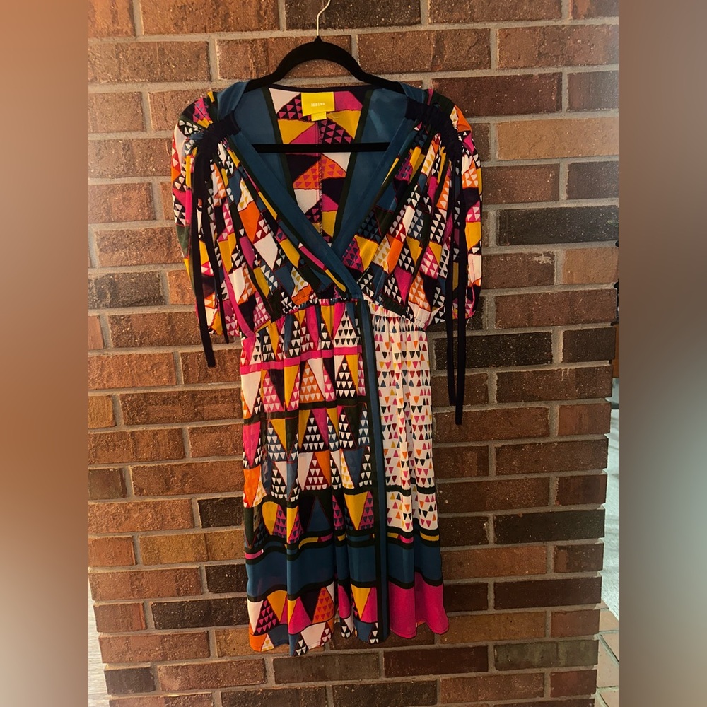 Maeve Multicolored Abstract Print Kimono Tunic Dress Size 6